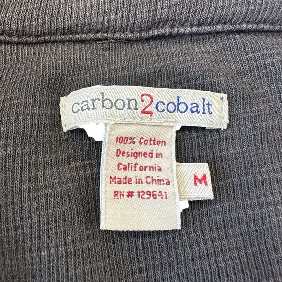 Carbon2Cobalt Grey Thermal Waffle Knit Quarter Zip Pullover, M - Picture 5 of 8